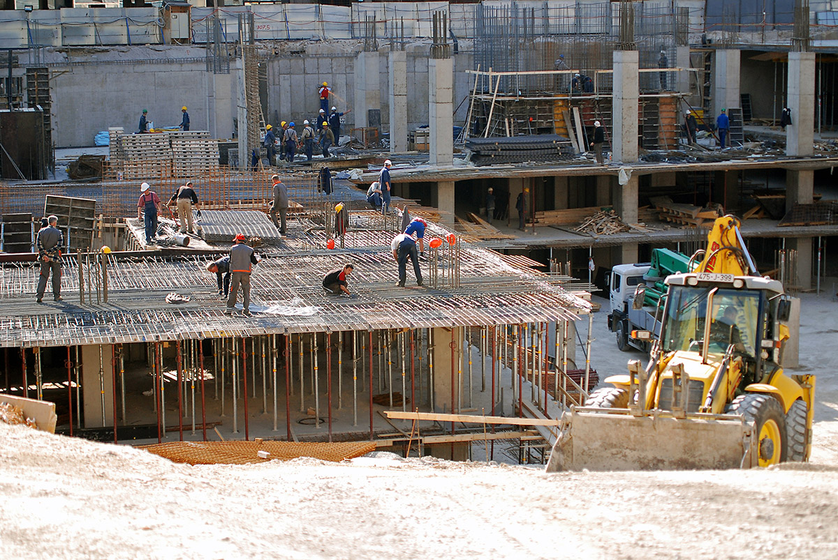 a construction site with bulldozer